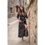 Rochie Maxi Cu Imprimeu Mori, Neagra