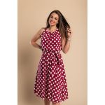 Rochie Midi Cu Imprimeu De Buline Moulisha, Visiniu