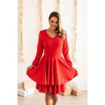 Rochie Mini ElegantÄƒ Cu Decolteu ÃŽn V È˜i Volane Kyliana, RoÈ™u