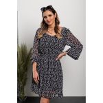 Rochie Mini ElegantÄƒ Cu Guler Rotund È˜i Imprimeu Floral Addisyn, Negru