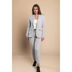 Set Pantaloni Cu Blazer Elegant Estrena, Gri Deschis