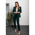 Set Pantaloni Cu Blazer Elegant Estrena, Verde