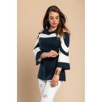 Tricou Elegant Cu MÃ¢neci Clopot Ninita, Albastru Inchis