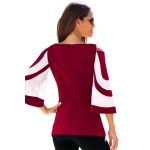 Tricou Elegant Cu Maneci Clopot Ninita, Bordo