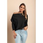 Tricou Oversize Cu Decolteu Bateau È˜i MÃ¢neci Largi Danica, Negru