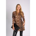 Tunica La Moda Cu Maneca Lunga È˜i Imprimeu Leopard Delaney, Maro