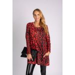 Tunica La Moda Cu Maneca Lunga È˜i Imprimeu Leopard Delaney, Rosu