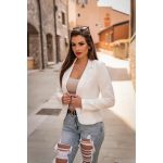 Blazer Cu Guler Clasic Softina, Alb