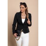 Blazer Cu Guler Clasic Softina, Negru