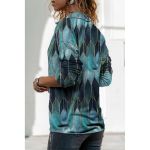 Bluza Eleganta Cu Maneci Lungi Si Imprimeu Noraha, Albastru Deschis