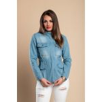 GeacÄƒ De Blugi La ModÄƒ Cu MÃ¢neci Lungi, Fante È˜i Fermoar Pembi, Albastru Deschis