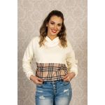 Honorac Cu GlugÄƒ È˜i Model ÃŽn Carouri La ModÄƒ Denia, Crem