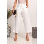 Pantaloni Eleganti Largi Mancha, Alb