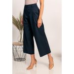 Pantaloni Eleganti Largi Mancha, Albastru Inchis