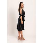 Rochie Midi Eleganta Cu Fante Thiena, Neagra