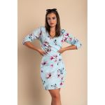 Rochie Midi Eleganta Cu Imprimeu Bavaria, Albastru Deschis