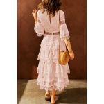 Rochie Midi ElegantÄƒ Cu InserÈ›ii Transparente Din DantelÄƒ Tiziana, Roz