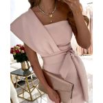 Rochie Midi Eleganta Triona, Roz Deschis