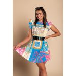 Rochie Mini Fara Maneci Ciudad, Multicolora