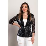 Sacou Din Piele ArtificialÄƒ Cu InserÈ›ii Translucide Din DantelÄƒ Amalfi, Negru