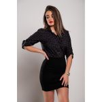 Bluza Eleganta Cu Imprimeu Geometric Lavlenta, Neagra