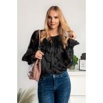 Bluza Eleganta Cu Volane Balmina, Neagra