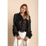 Bluza Eleganta Cu Volane Vendella, Neagra