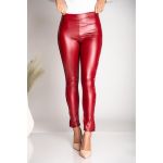 Leggings Eleganti Din Piele Sintetica Cu Dantela Margaretta, Visiniu