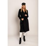Palton Lung Elegant Canossa, Negru