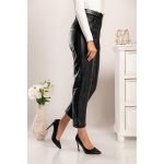 Pantaloni Eleganti Din Imitatie De Piele Vinyola, Negri