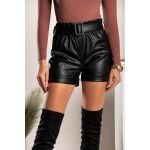 Pantaloni ScurÈ›i Din ImitaÈ›ie Piele Riodna, Negru