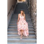 Rochie Maxi Eleganta Cu Imprimeu Noalla, Roz Deschis