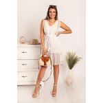 Rochie Midi De Vara Cu Broderie Mignetta, Alba
