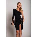 Rochie Mini Eleganta Cu Decolteu Asimetric Mamola, Neagra