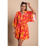 Rochie Mini Eleganta Cu Imprimeu Amasena, Portocaliu