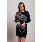Rochie Mini ElegantÄƒ Cu Imprimeu Geometric Nyca, Albastru