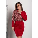 Rochie Mini ElegantÄƒ Cu Imprimeu Geometric Nyca, Bordo