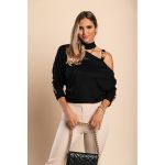 Tricoul Elegant Cu Decolteu Asimetric Mirabelle, Negru