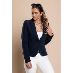 Blazer Cu Guler Clasic Softina, Albastru Inchis
