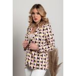 Blazer Cu Imprimeu Geometric, Liliac