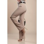 Pantaloni Drepti Lungi Eleganti, Bej Inchis