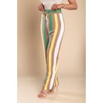 Pantaloni Eleganti Cu Model In Dungi, Galbeni