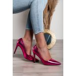 Pantofi Cu Toc Inalt Cu Imprimeu Piele De Sarpe, Fucsia