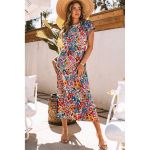 Rochie Maxi Cu Imprimeu Floral, Multicolor