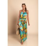 Rochie Maxi Eleganta Cu Imprimeu, Verde