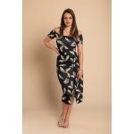 Rochie Midi Eleganta Cu Imprimeu, Neagra