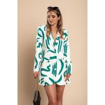 Rochie Mini Eleganta Cu Imprimeu, Verde