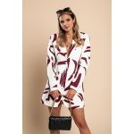 Rochie Mini Eleganta Cu Imprimeu, Visiniu