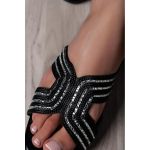 Sandale Cu Detalii Decorative, Negre