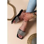Sandale Cu Margele Decorative, Negre